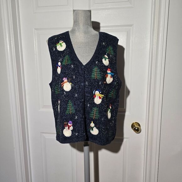 SEGUE vintage Funky/ugly Christmas Knit Vest - Picture 1 of 5